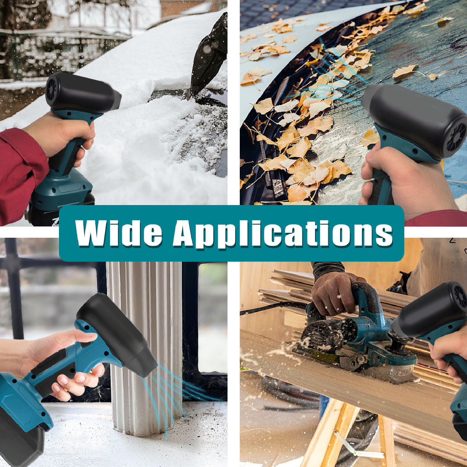 NFTIGB Mini Jet Blower 130000RPM Handheld Turbofan Car Dryer, Cordless Air Duster for 18V BL1830 BL1850 Series Li-ion Battery, Includes 2 Nozzles (8.27 inches / 21 cm)