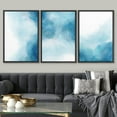thumbnail image 3 of PixonSign Framed Wall Art Set Vibrant Blue Gradient Pastel Paint Stroke Landscape Collage Abstract Canvas Print Modern Art Decor for Living Room, Bedroom, Office -24"x36"x3 Panels Black, 3 of 5