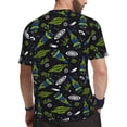 thumbnail image 2 of Wukai Space Rockets Print Men's Short-Sleeved Mesh T-Shirt,Quick-Dry Short Sleeve Workout T-Shirt-XX-Large, 2 of 8