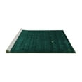 thumbnail image 2 of Ahgly Company Machine Washable Indoor Square Abstract Turquoise Blue Contemporary Area Rugs, 3' Square, 2 of 4