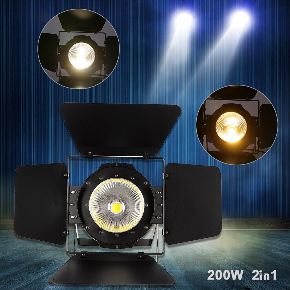 Cob 200W Stage Light,2 in1 LED Stage Par Light Four-Eye DJ Lighting for Club Stage with Panel,6 Dmx Channels,