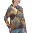 thumbnail image 6 of Lsque Rustic Tile Pattern Pattern Casual Women's Hoodie,Hooded Sweatshirt with Kangaroo Pocket,Pullover Hoodie with Eye-catching Drawstrings-Small, 6 of 7
