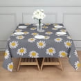 thumbnail image 3 of Gray White Flower Pattern Square Tablecloth,Waterproof Square Table Cover,Wipeable Spillproof Washable Table Cover for Home Kitchen Party Decor 42"X42"(107x107cm), 3 of 6