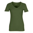 thumbnail image 7 of Women Short Sleeve V Neck Ribbed Knit Fitted Shirts, Basic Tees Tops 2026 Summer Casual T-Shirts Going Out Outfits, Summer Casual T-Shirts Going Out Outfits Army Green L, 7 of 7