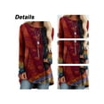 thumbnail image 4 of DYMADE Women's Round Neck Long Sleeve Ethnic Printed Flowy Tunics Top, 4 of 4