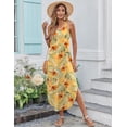 thumbnail image 4 of Vestido de playa Zeagoo Summer para mujer con estampado tropical amarillo L, 4 of 6