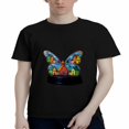 thumbnail image 4 of Signetis Unisex Whimsical Butterfly Houses Graphic Tee, Black, Short Sleeve, 4 of 9