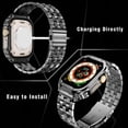 thumbnail image 2 of LEIXIUER Stainless Steel Metal Band and Case Compatible with Apple Watch Band and Covre 41mm 40mm Ultra 49mm 45mm 44mm, Men Metal Protective Bumper Cover for iWatch Series 9 8 7 SE 6 5 4 3 2 1, 2 of 7