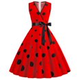 thumbnail image 1 of Vestido Herrnalise con estampado floral de verano para mujer, vestido vintage retro con escote en V, sin mangas, estampado para fiesta de noche, graduación y swing., 1 of 8