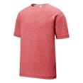 thumbnail image 5 of Mens Tri-Blend Wicking Polyester/Cotton/Rayon Raglan Tee True Red Heather Large, 5 of 8