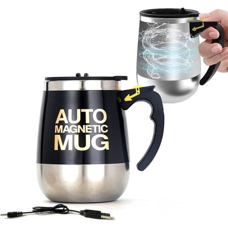 

13.5 oz Auto Mixing Coffee Mug Magnetic Electric Self Stirring Stainless Steel Cup for Office/Kitchen/Travel/Home Coffee/Tea/Hot Chocolate/Milk