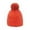Orange, variant on Wool Knit Earflap Hat with Pom, Pink, M