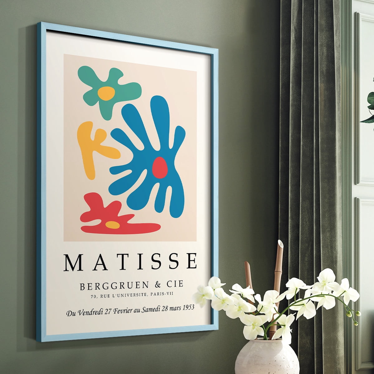 Matisse CCCXXIII in Blue Solid Wood 8 x 10 Framed Print