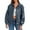 Blue gray, variant on Womens Oversized Leather Bomber Jackets Cap Sleeve Zip Up Motorcycle Coats with Pockets