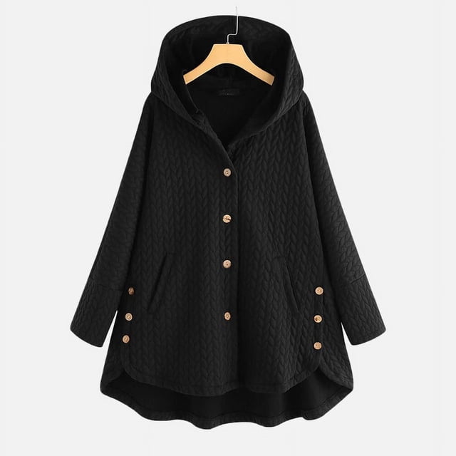 Chaqueta de algodón de moda para mujer, chaqueta con capucha de longitud media, chaqueta de algodón cálida informal