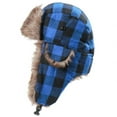 thumbnail image 2 of Buffalo Plaid Aviator Fur Trapper Hat Ushanka Eskimo Russian Bomber Hat with Ear Flaps for Women Men, 2 of 5