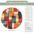 thumbnail image 3 of Geometric Modern Art Colorful Squares Round Table Cover Kitchen Printed Waterproof Tablecloth Elastic Edged Tablecloth Fits Party Wedding Indoor Outdoor Tables, 3 of 8