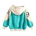 thumbnail image 4 of TIREOW Girls Hooded Windbreaker Color Blocking Full Zip Long Sleeve Windproof Sports Coat Lightweight Casual Outdoor Outerwear, 4 of 8