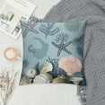 thumbnail image 2 of COMIO  Nautical Coastal Throw Pillow Covers Summer Ocean Themed Seashell Starfish Decorative Pillowcase Square Cushion Cover for Bedroom Sofa Home Decor, Navy Blue, 2 of 5