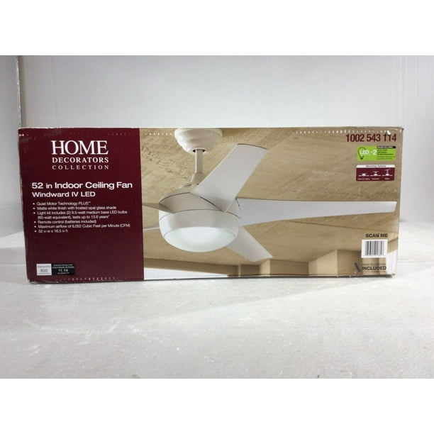 Home Decorators Collection Windward Iv 52 In Led Indoor Matte White Ceiling Fan With Light Kit And Remote Control New Open Box Com Led Indoor Matte White Ceiling Fan, Windward Iv 52 Inch Ceiling Fan Light Not Working