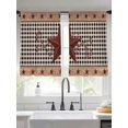 thumbnail image 2 of Red Texas Star Farmhouse Sheer Curtains 45 Inch Length 2 Panels Set Window Treatments, Black Plaid Berry Country Rod Pocket Semi Curtains for Living Room/Bedroom/Kitchen Décor, 104"W x 45"L, 2 of 7