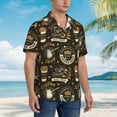 thumbnail image 3 of Vsdgher coffee shop house Print Men's Hawaiian Shirts Button Down Tropical Holiday Beach Shirts Vacation Clothes,3X-Large, 3 of 7