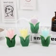 thumbnail image 4 of 2Psc Flower Shaped Candles Tu/lip Candles Aesthetic Cool Candles Cute Candles Paraffin Wax Decorative Candle Room Decor Funky Scented Flower Candle For Gift Wedding Party Fav/ors, 4 of 6