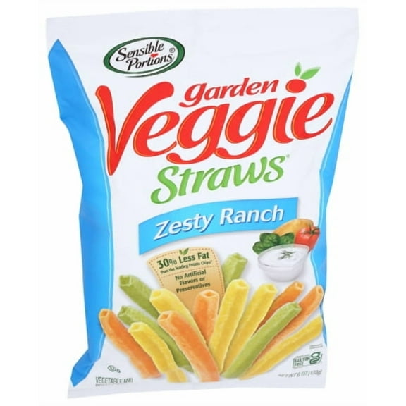 Pack of 12 Sensible Portions Straw Veggie Ranch 6 oz