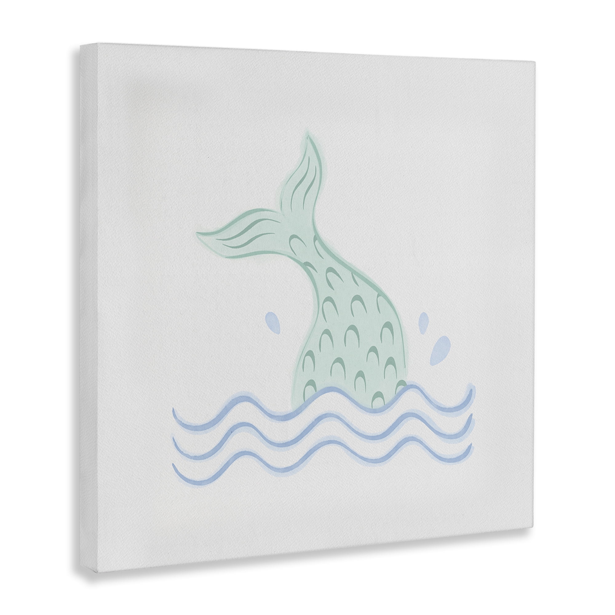 Stupell Industries Mermaid Tail in Water Fantasy & Sci-Fi Painting Wrapped Canvas Art Print Wall Art, 24 x 24