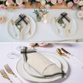 thumbnail image 3 of Cloth Napkins Set of 4 - 20x20 Inches, Modern Grid Washable Reusable Table Napkins, Boho Minimalist Vertical Stripes Beige Soft & Absortbent Dining Napkin for Party Wedding Hotel Restaurant, 3 of 9