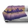 thumbnail image 3 of Phoenix Soft Flannel Fleece Throw Blanket, American Phoenix City Skyline at Dawn Time Sunset Dramatic Scenery, Cozy Plush for Indoor and Outdoor Use, 50" x 60", Pale Orange Fuchsia, by Ambesonne, 3 of 6