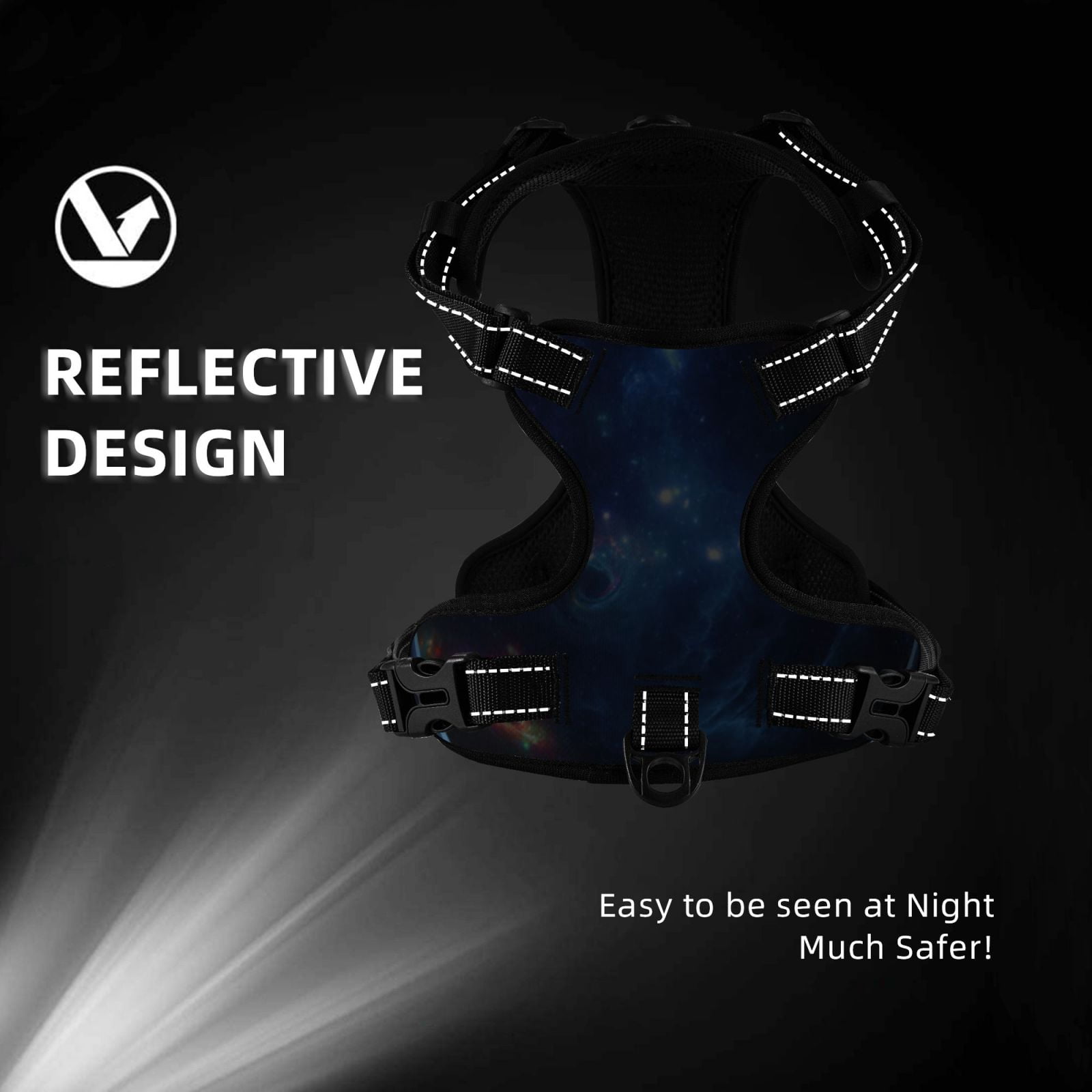 Vsdgher Astronaut Dog Harness, No-Pull Pet Harness, Dog Vest, Pet Vest for Small to Large Dogs-X-Large