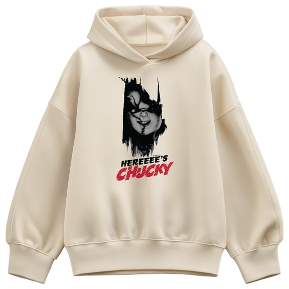 Chucky - Here's Chucky Oversized Fleece Hoodie Sweatshirt