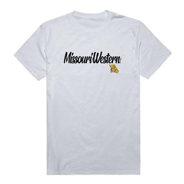 W Republic 554-439-WHT-03 Men Missouri Western State University Griffons Script T-Shirt, White - Large