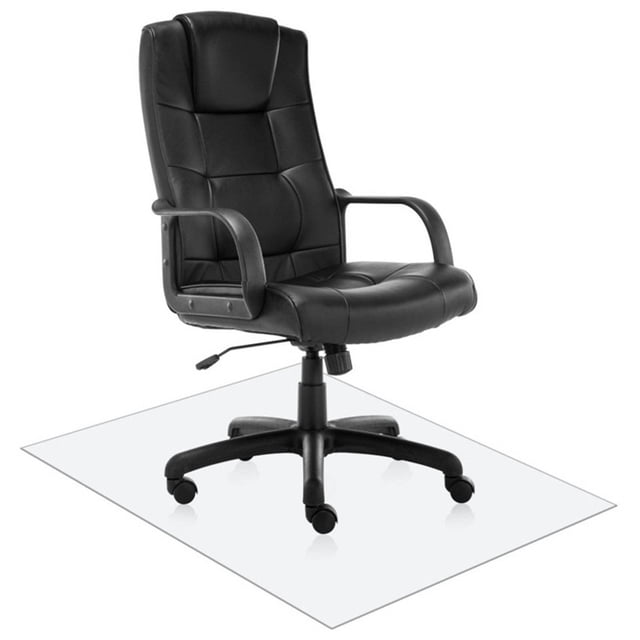 Alfombrilla para silla de oficina siubich para suelos de madera, transparente, para ordenador y escritorio, de PVC, resistente, para sillas con ruedas