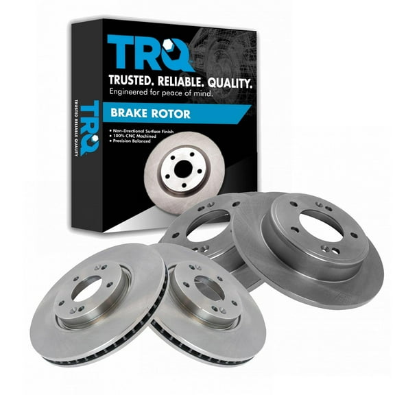 TRQ Front and Rear Brake Rotors Set Fits Select 2013-2017 Hyundai Veloster 2014-2016 Kia Forte Koup 2014-2018 Forte5