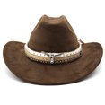 thumbnail image 5 of OJSFQUFP Cowboy Hat for Women and Men with Shapeable Wide Brim Cattleman Western Hats for Cowboys, 5 of 6