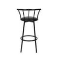thumbnail image 4 of Cucina Pair of Black Finish Black Swivel Bar Stools, 4 of 4