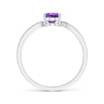 thumbnail image 2 of ANGARA Natural Solitaire Oval Amethyst Bypass Ring with Pave Diamonds in 14K White Gold for Women (Size-7x5mm) | February Birthstone, Anniversary, Jewelry Gift for Women | Natural Amethyst Ring, 2 of 8