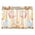 thumbnail image 7 of Yayeee Kitchen Curtains Tier Pair Light Filtering 27"x36" Rod Pocket Short Cafe Window Panel, Watercolor Seashell, 7 of 7