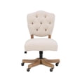 thumbnail image 2 of Pemberly Row Chaise de Bureau Pivotante Contemporaine Rembourrée en Bois, Beige, 2 of 14