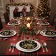 thumbnail image 4 of 20 platos desechables de papel para Año Nuevo | Platos de postre ovalados negros y dorados | Vajilla ecológica, duradera y gruesa | Artículos para fiestas de Nochevieja, cumpleaños y bodas, 4 of 5