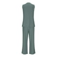thumbnail image 5 of Wensltd Summer Lounge Sets for Women 2 Piece V Neck Casual Sleeveless Tops Pants Clothing, 5 of 7