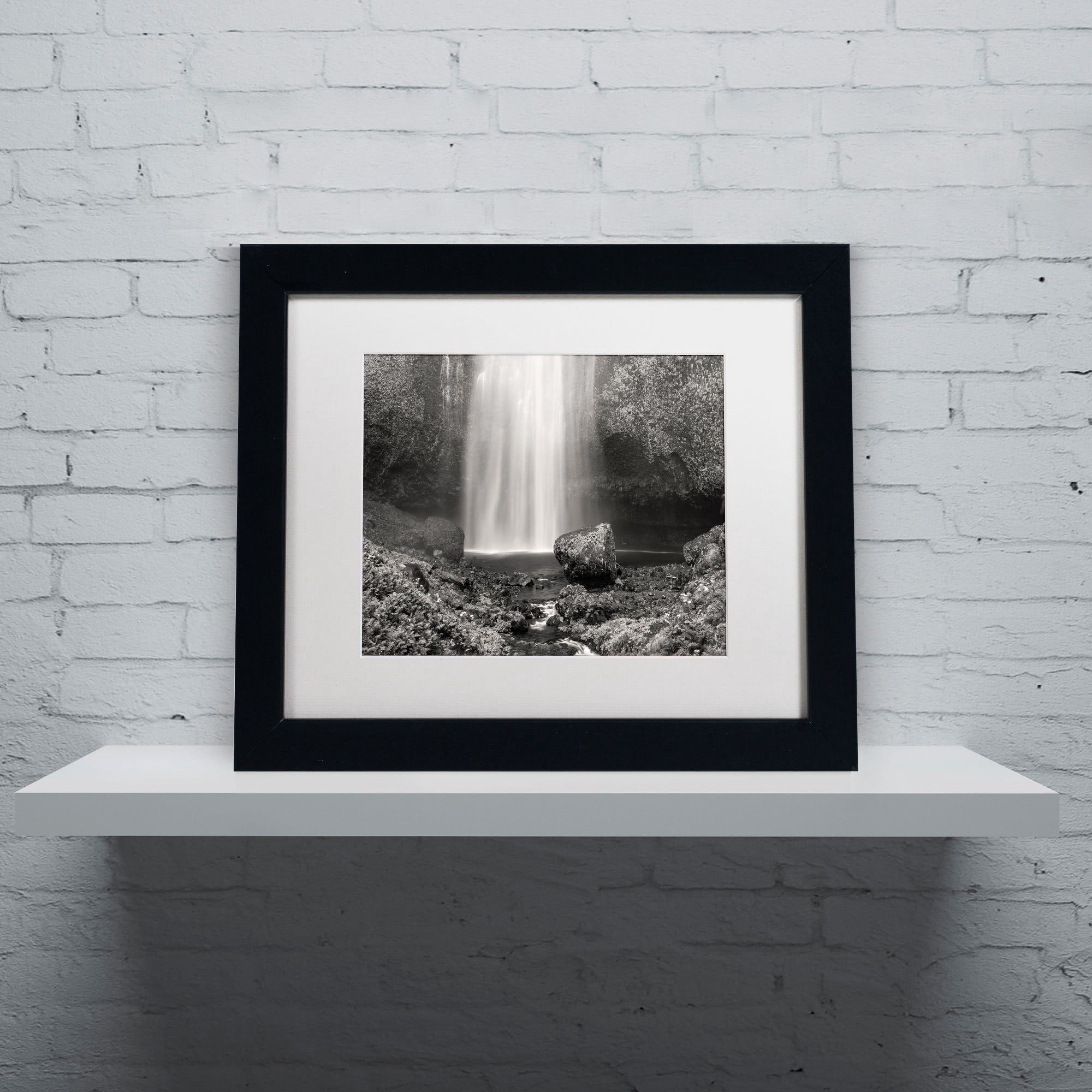 Trademark Fine Art "Multnomah BW" Canvas Art by Pierre Leclerc, White Matte/Black Frame