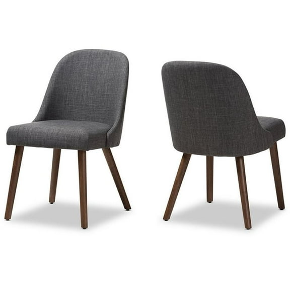 Bowery Hill Upholstered Dining Side Chair in Gray (Set of 2)