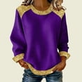 thumbnail image 2 of zbxnLI Oversized Sweatshirt for Women Knit Color Block Shirts Crew Neck Long Sleeve Shirt Casual Pullover Sweatshirt Tops, 2 of 5