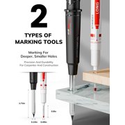 STAGEEK Carpenter Pencil with Sharpener, Mechanical Carpenter Pencils with 19 Refills, construction pencils heavy duty Woodworking Tools, Deep Hole Long Nib Marker Pens for Architect Marking