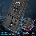 thumbnail image 5 of Compatible with Samsung Galaxy S21 Ultra case,S21 Ultra Case with HD Screen Protector with Slide Camera Cover, 360°Rotation Ring Kickstand [Military Grade] Case for Galaxy S21 Ultra,Black, 5 of 8