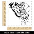 thumbnail image 2 of Cute Butterfly Pixie Fairy Girl Self-Inking Rubber Stamp Ink Stamper - Blue Ink - Large 1-1/2 Inch, 2 of 7