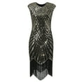 thumbnail image 4 of Vestido vintage con lentejuelas y borlas para mujer de los años 20 - Disfraz gótico de fiesta para tallas grandes - Ropa sexy y casual para salir por la noche, 4 of 8